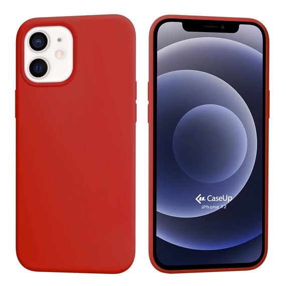 CaseUp Apple iPhone 12 Mini Kılıf Slim Liquid Silicone Koyu Kırmızı 1